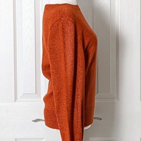 HALOGEN Women's Long Sleeve Crew Neck Knit Sweater  Size S  Burnt Orange NWT - Picture 2 of 8